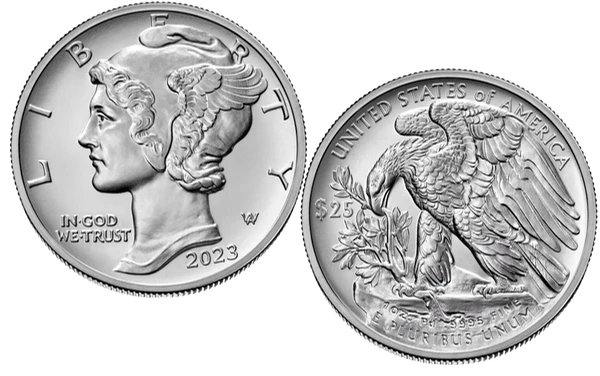 Palladium American eagle coins are a thing of beauty. Obverse shows Liberty's profile and reverse is an eagle grasping an olive branch.