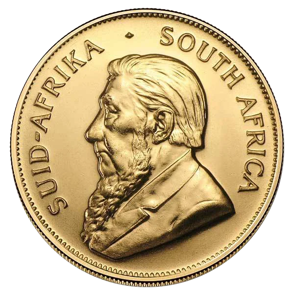 Obverse shows the profile of former President Paul Kruger on the rand currency.