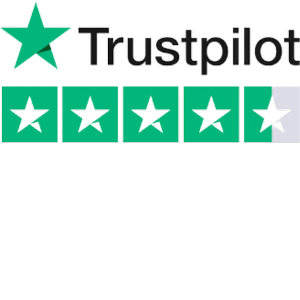 Trustpilot reviews as 4.5 stars, despite our actual results being 100% 5 star reviews.