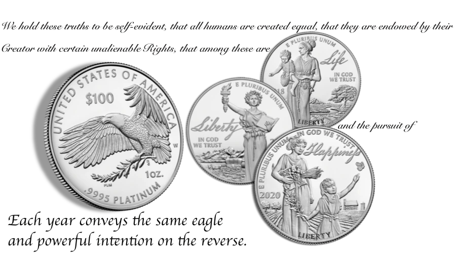 Special series of American Platinum eagles celebrates the Declaration of Independence