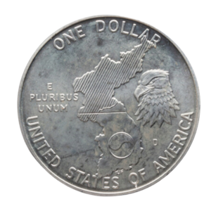 1991-D $1 Korean War Silver Commem - BU