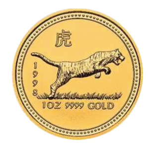1998 1 oz Australia Gold Lunar Tiger BU - Series I