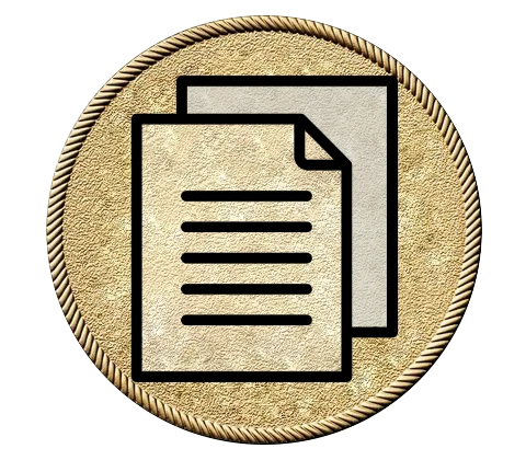 Gold coin with documents imposed over it, written sales and purchase agreements