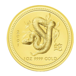 2001 1 oz Australia Gold Lunar Snake BU - Series I