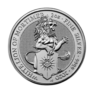 2020 2 oz Silver Great Britain Queen's Beasts - White Lion