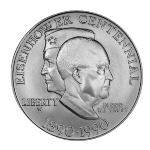 1990-W $1 Eisenhower Silver Commem - BU
