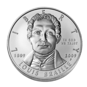 2009-P $1 Louis Braille Silver Commem - BU