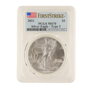 2021 Silver Eagle PCGS MS70 First Strike (Type 2)