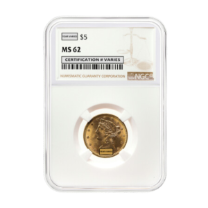 $5 Gold Liberty Half Eagle - NGC MS62