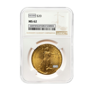 $20 Gold Saint-Gaudens Double Eagle - NGC MS62