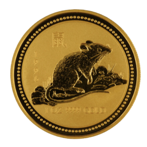 1996 1 oz Australia Gold Lunar Rat BU - Series I