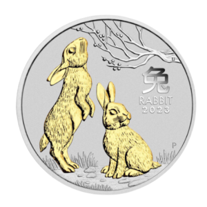2023 1 oz Silver Australia Year of the Rabbit Gilded - Series III