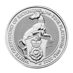 2022 1 oz Great Britain Queen's Beast Platinum Coin - White Greyhound of Richmond