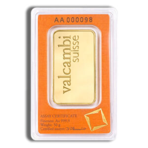 50 gram Gold Bar – Valcambi (Carded)