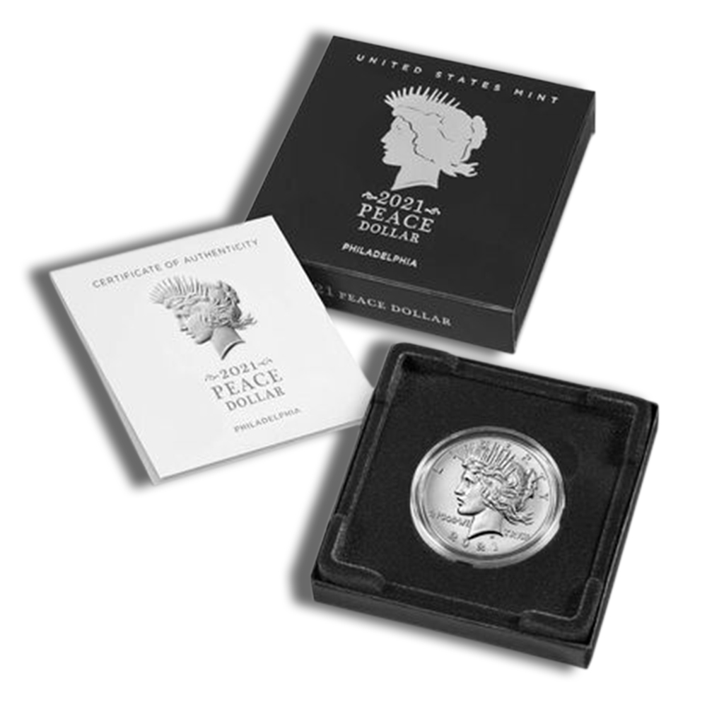 2021-P Peace Silver Dollar w/Box & COA - Image 3