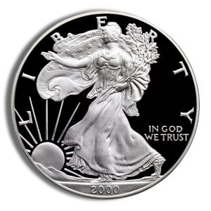 2000-P Proof Silver Eagle with Box & COA