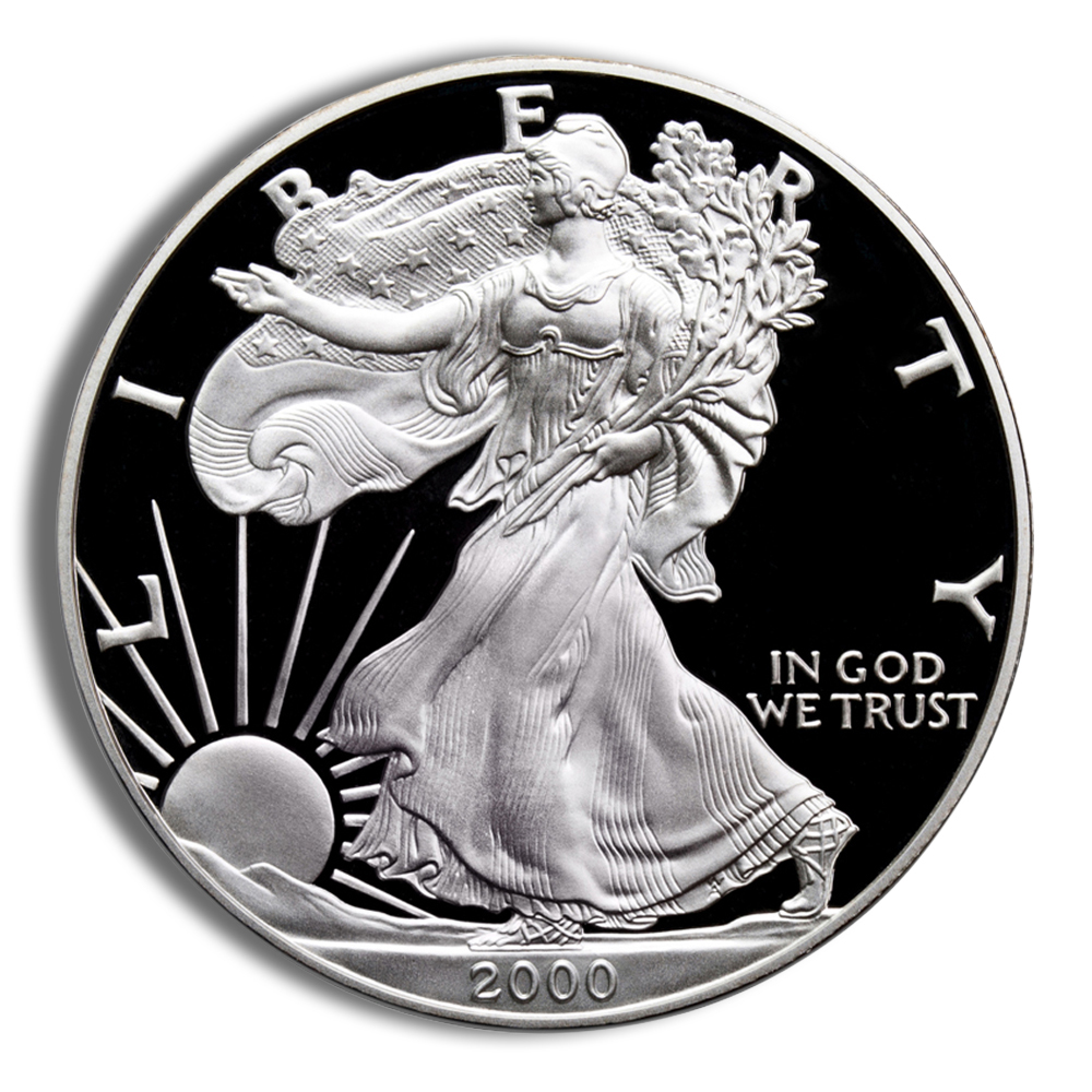 2000-P Proof Silver Eagle with Box & COA - Image 2