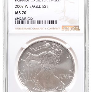 2007-W Burnished Silver Eagle NGC MS70